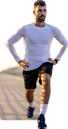 Man with injury points